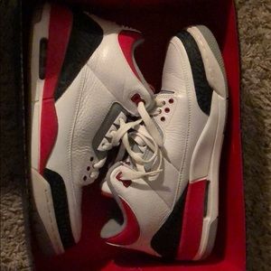 Fire red Jordan 3s